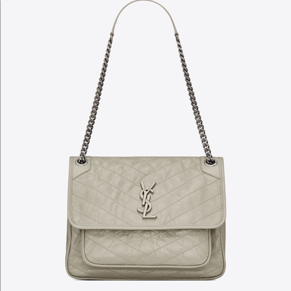 Yves Saint Laurent Handbags - YSL
Crinkled Calfskin Matelasse Monogram Medium Niki Chain Satchel Ivory